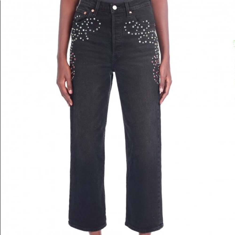 Levi’s Ribcage Embellished Straight Ankle Jean Sz‎ 25